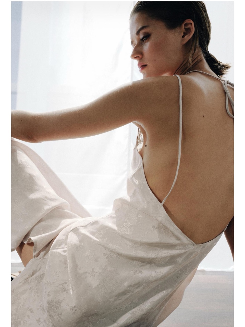 ZW Collection Embroidered Jacquard Pearl Gray Dress - Picture 3 of 10